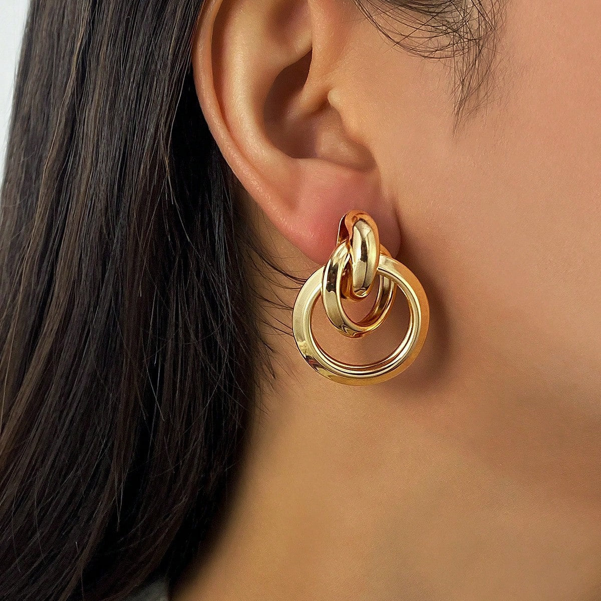 Boucles d’oreilles anneau doré chunky
