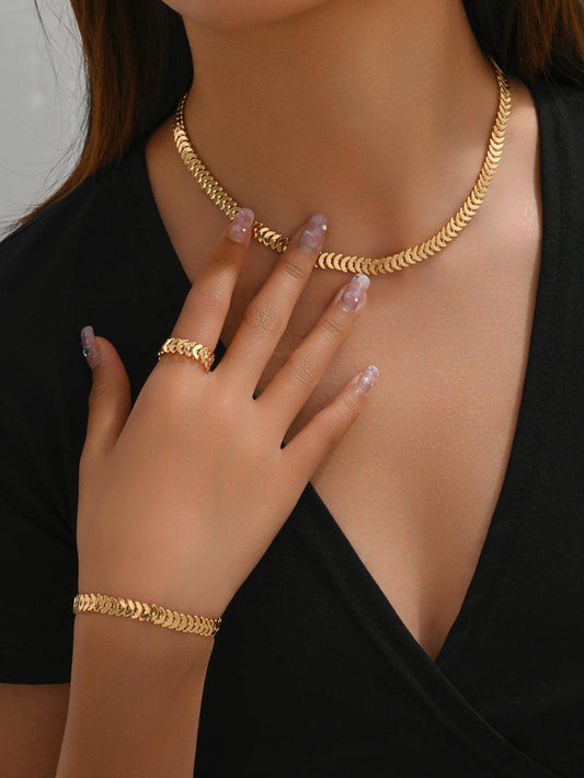 Ensemble chaîne doré