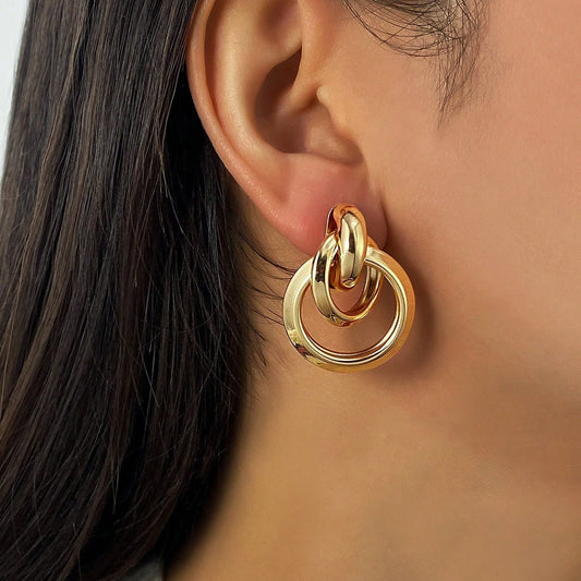 Boucles d’oreilles anneau doré chunky